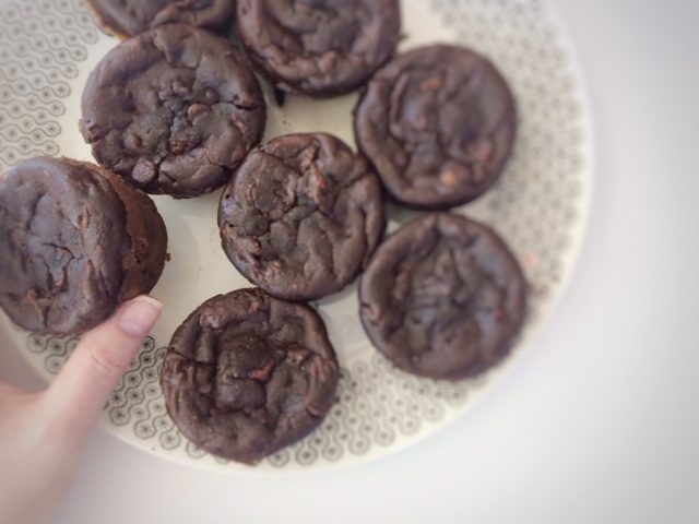 A photo chocolate zucchini muffins