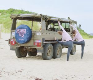 Forme Barre Fitness' Barre Bus on Nobadeer Beach in Nantucket