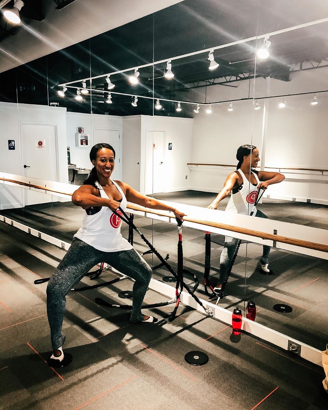 Instructor Melanie Smith, in the reform class at Pure Barre in Bethesda, Maryland.