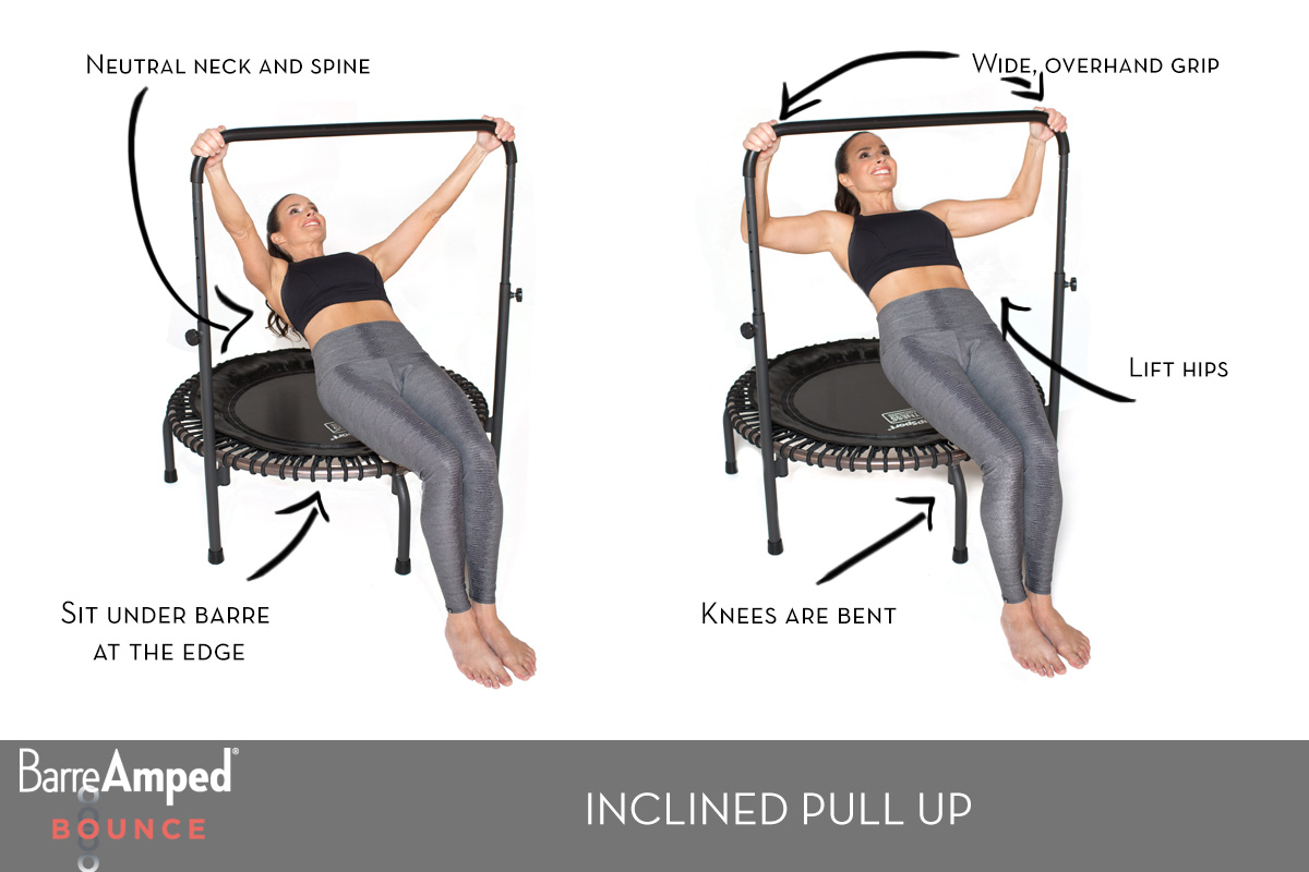 BarreAmped's Inclined Pull up exercise explanation for mini trampolines