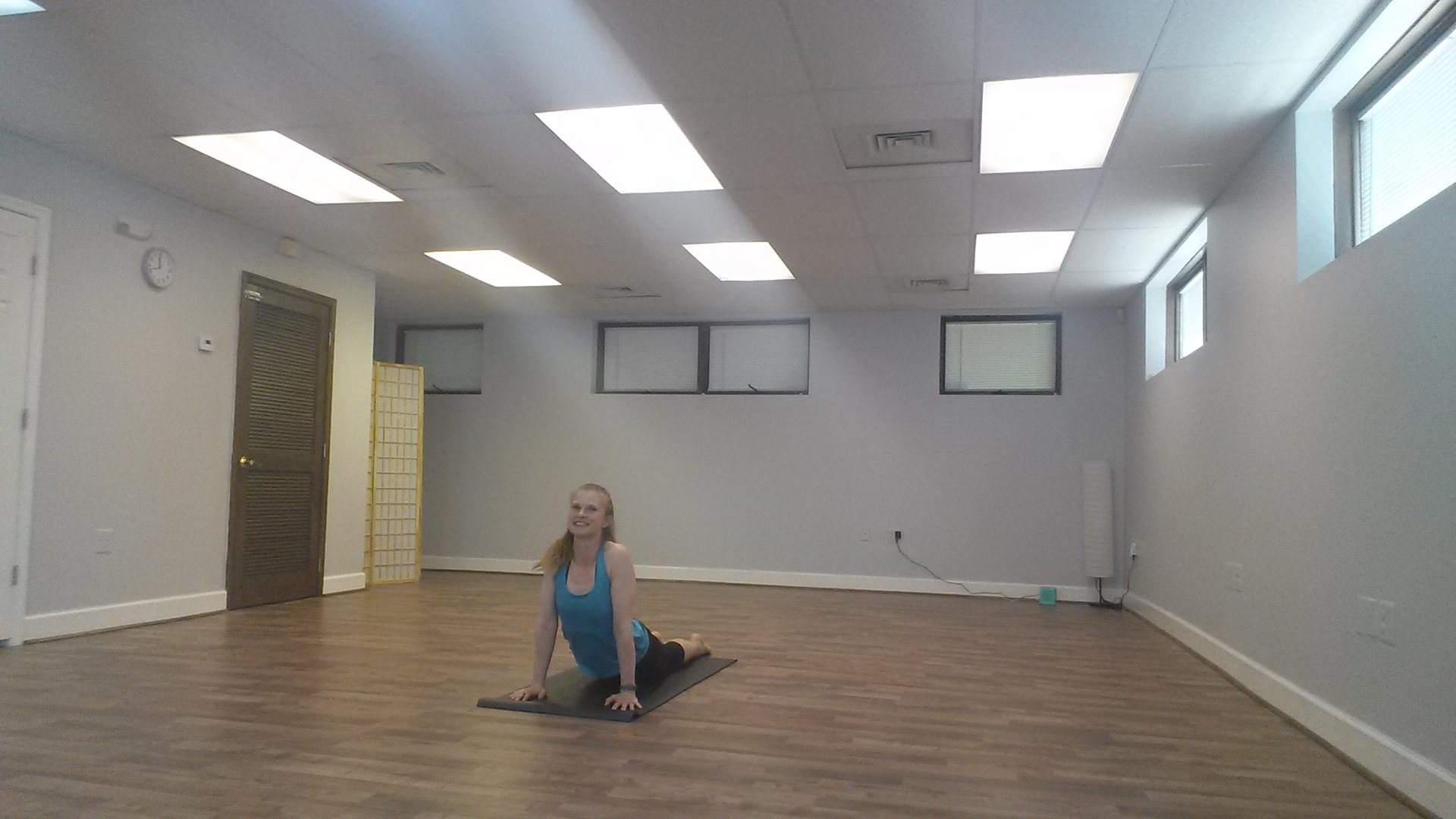 Author Jennifer Mathieu Henshall after teaching a barre class.