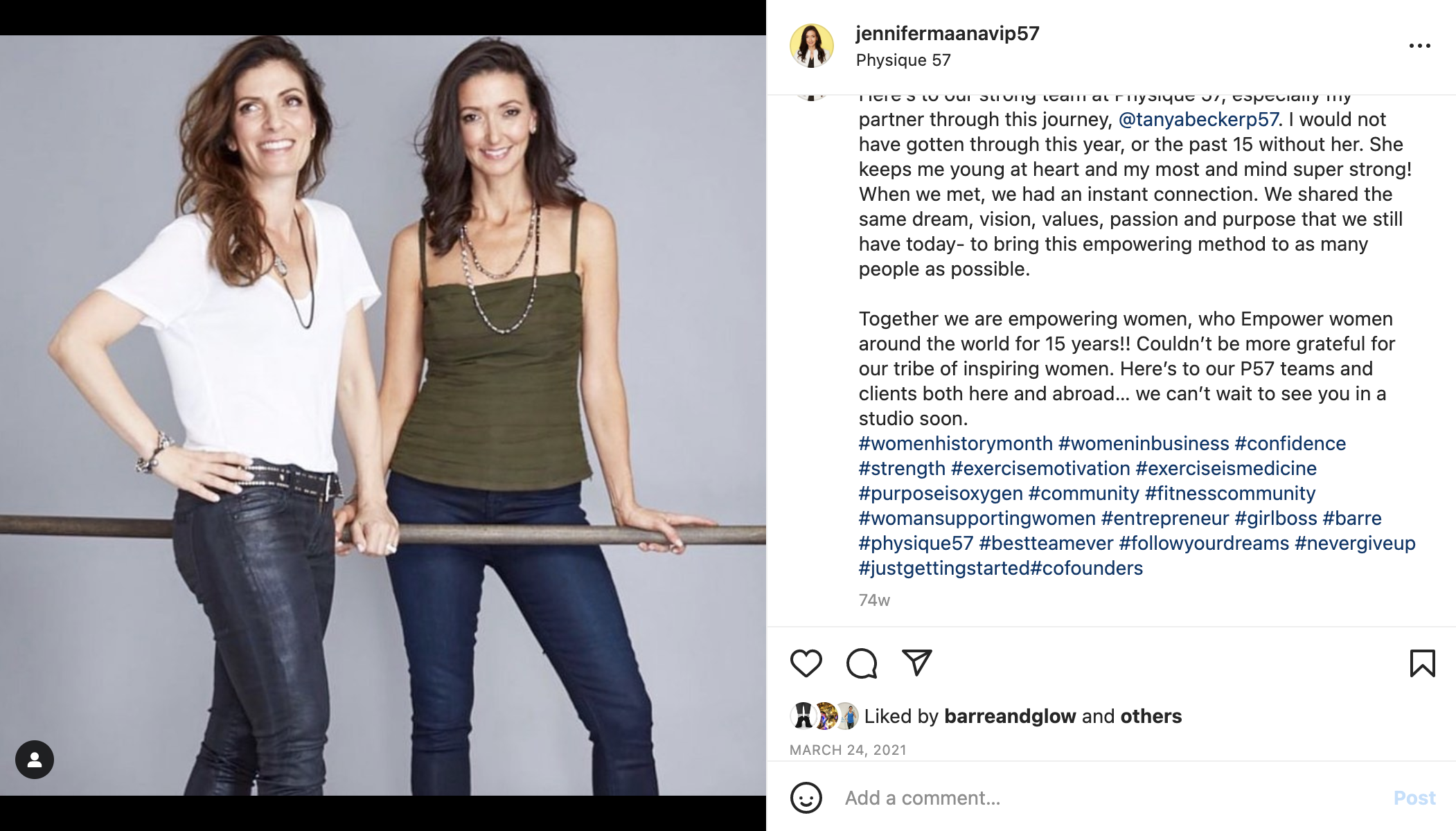 A post from Jennifer Maanavi's Instagram, Treasurer of the BFA
