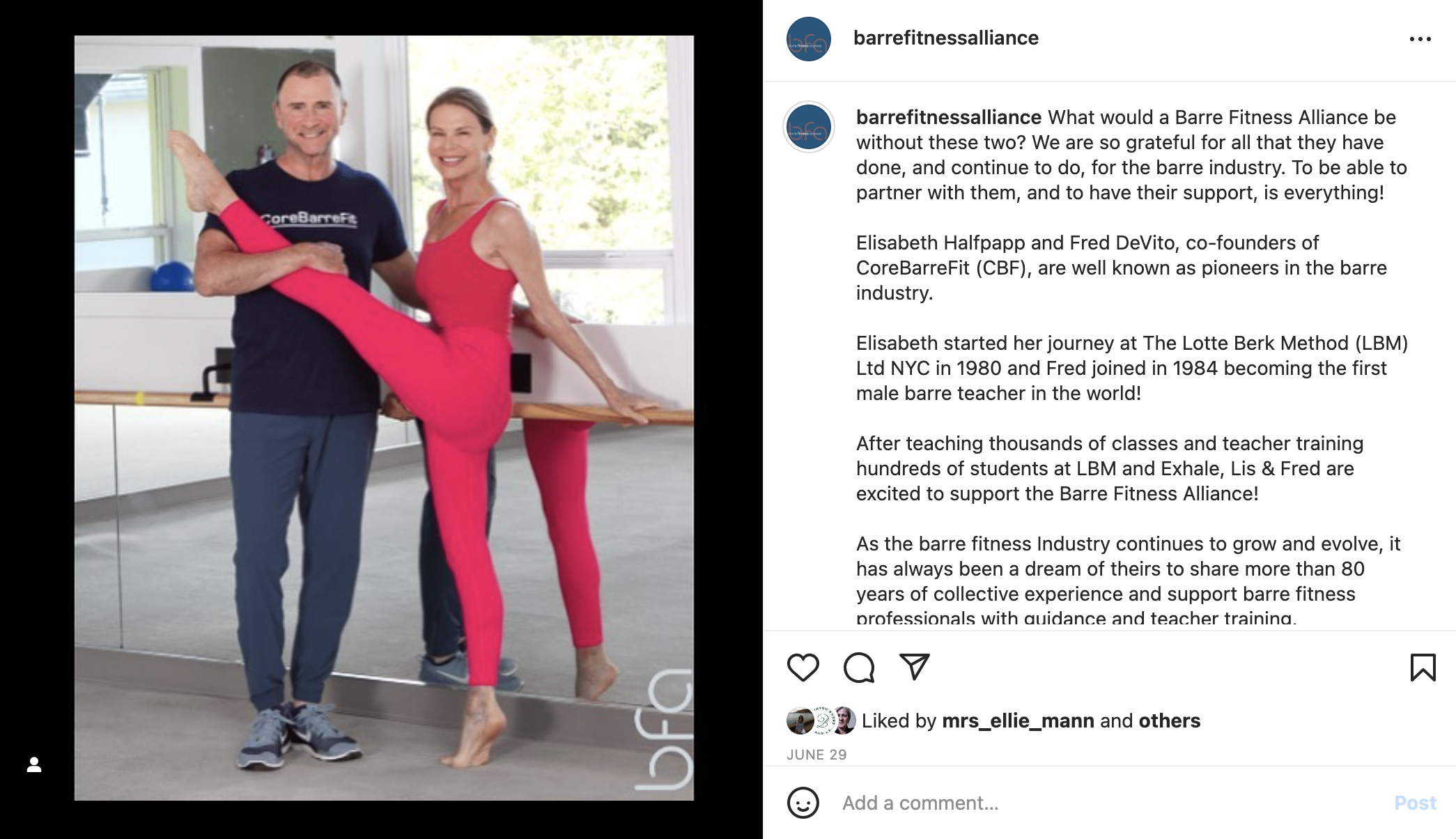 Elisabeth Halfpapp and Fred DeVito of Core Barre Fit